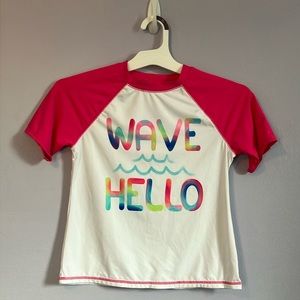 Girls wonder nation rash guard top Sz L 10-22